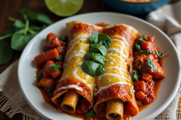 Honig-Limetten-Hähnchen-Enchiladas